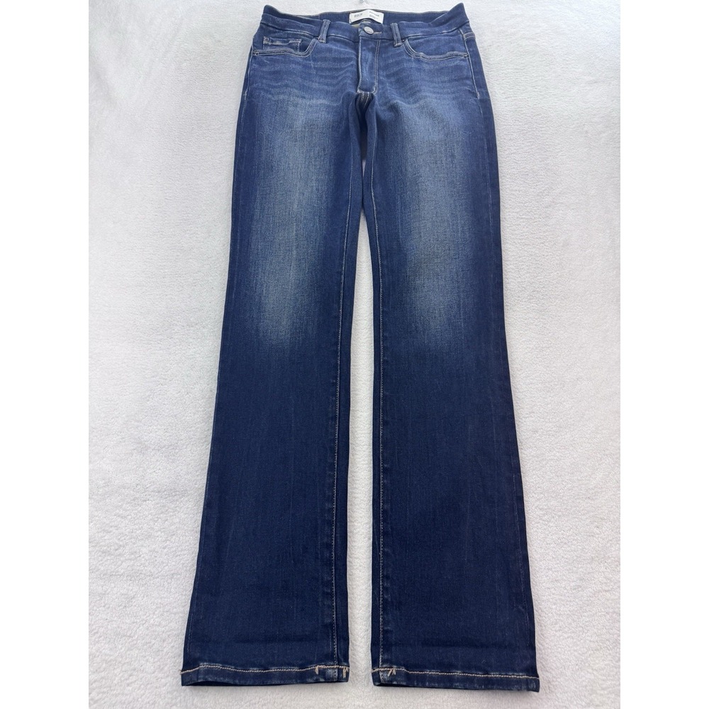 BKE Payton Jeans Women 25x30 Blue Universal Fit Mid Straight Whiskered Denim